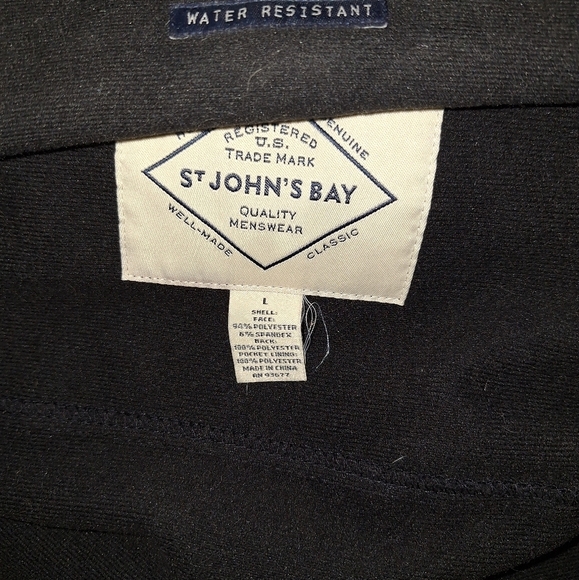 St Johns Bay Water Resistant Jacket Zippered Pockets Size Large - Picture 5 of 5